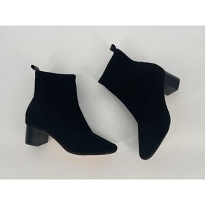 Joie x Revolve Neely Black Knit Stretchy Block Heel Ankle Boots Size 7.5